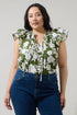 Haizley Floral Siya Ruffle Top Curve